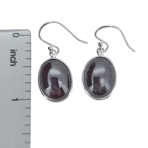 Faceted Garnet Sterling Silver Earrings On Hooks