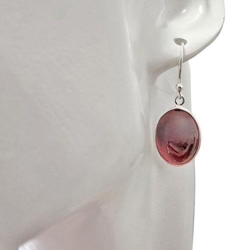Faceted Garnet Sterling Silver Earrings On Hooks - Image 2