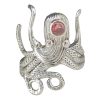 Faceted Garnet Sterling Silver Octopus Ring