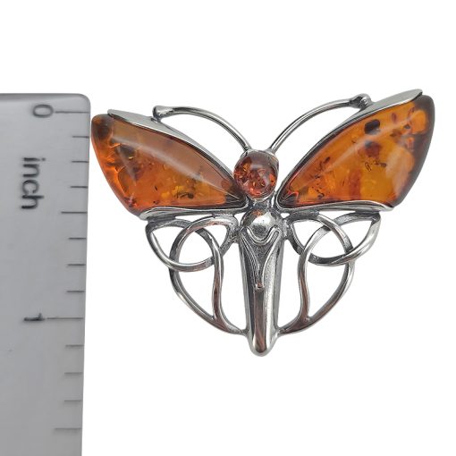 Celtic Knot Butterfly Amber Pendant - Image 3