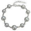 Pearl Sterling Silver Link Bracelet