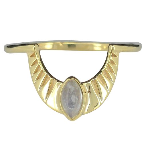 Moonstone Gold Plated Silver Ring - Image 2