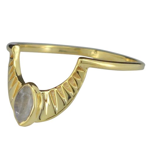 Moonstone Gold Plated Silver Ring - Image 3