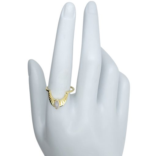 Moonstone Gold Plated Silver Ring