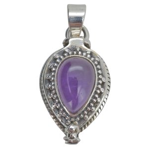Amethyst Stering Silver Locket Pendant
