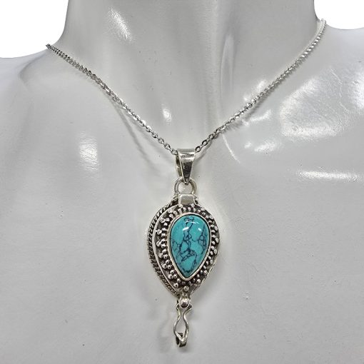 Howlite Stering Silver Locket Pendant - Image 2