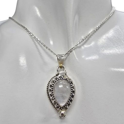 Moonstone Stering Silver Locket Pendant - Image 2