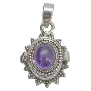 Amethyst Sterling Silver Locket Pendant
