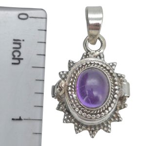 Amethyst Sterling Silver Locket Pendant