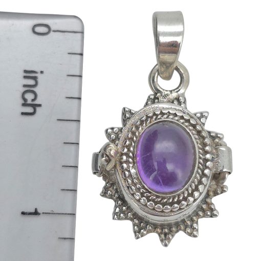 Amethyst Sterling Silver Locket Pendant