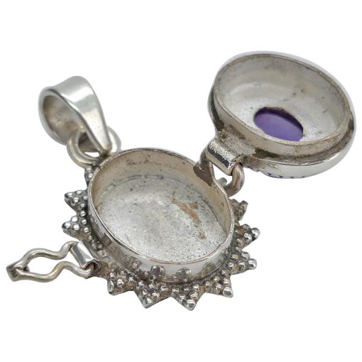 Amethyst Sterling Silver Locket Pendant - Image 3