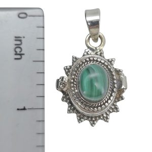 Malachite Sterling Silver Locket Pendant
