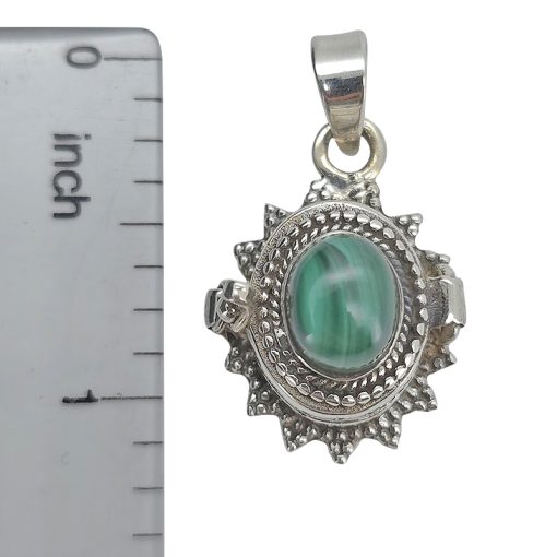 Malachite Sterling Silver Locket Pendant