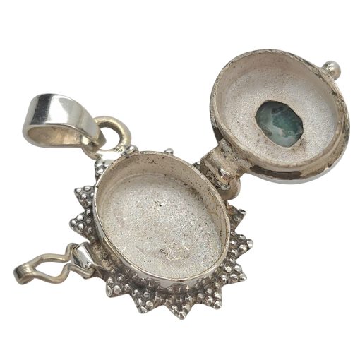 Malachite Sterling Silver Locket Pendant - Image 3