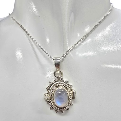 Moonstone Sterling Silver Locket Pendant - Image 2