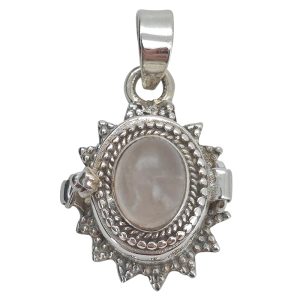 Rose Quartz Sterling Silver Locket Pendant