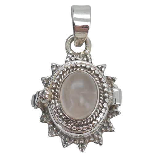 Rose Quartz Sterling Silver Locket Pendant