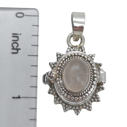 Rose Quartz Sterling Silver Locket Pendant