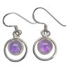 Amethyst Sterling Silver Earrings On Hooks
