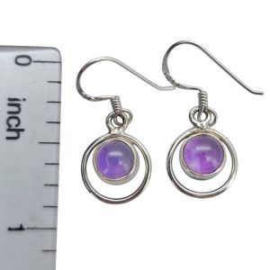 Amethyst Sterling Silver Earrings On Hooks