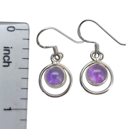 Amethyst Sterling Silver Earrings On Hooks