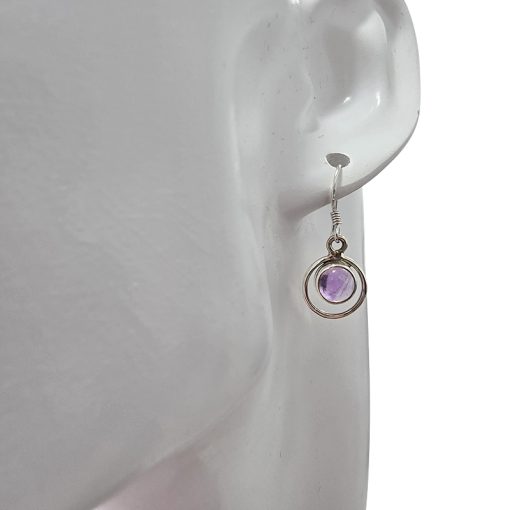 Amethyst Sterling Silver Earrings On Hooks - Image 2