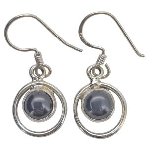 Black Onyx Sterling Silver Earrings On Hooks