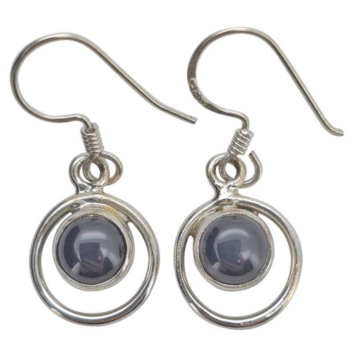 Black Onyx Sterling Silver Earrings On Hooks
