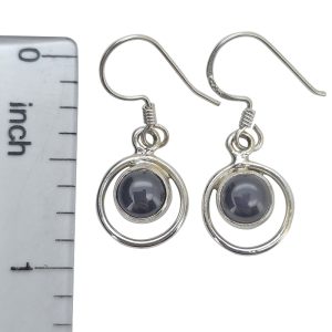 Black Onyx Sterling Silver Earrings On Hooks
