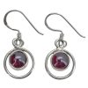 Garnet Sterling Silver Earrings On Hooks
