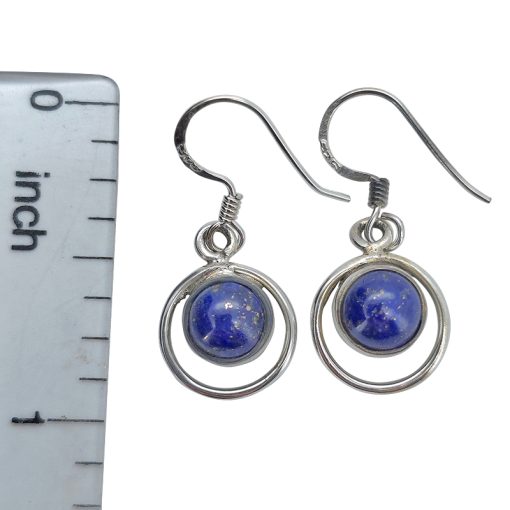 Lapis Sterling Silver Earrings On Hooks - Image 2