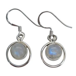 Moonstone Sterling Silver Earrings On Hooks