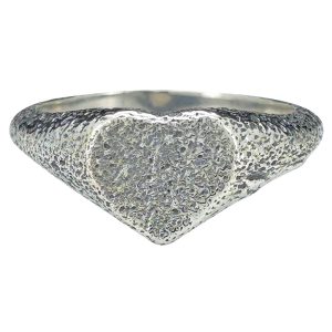 Sterling Silver Textured Heart Ring