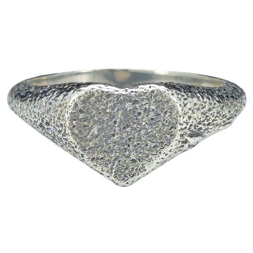 Sterling Silver Textured Heart Ring