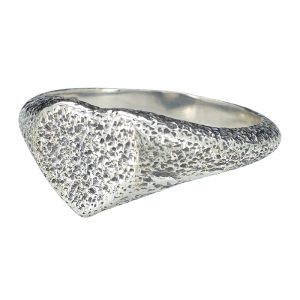 Sterling Silver Textured Heart Ring