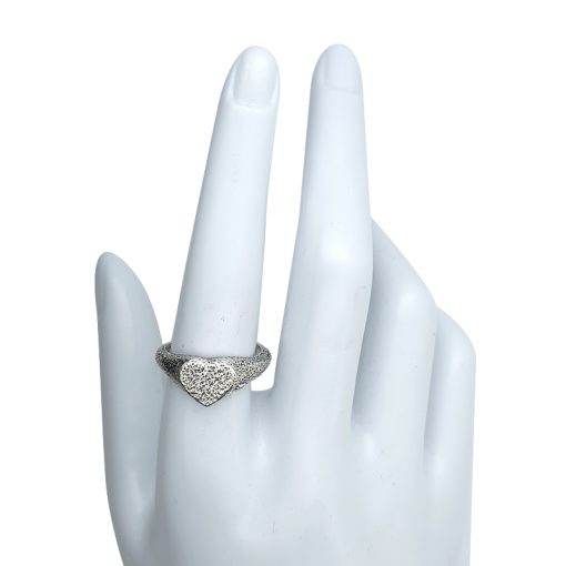 Sterling Silver Textured Heart Ring - Image 3