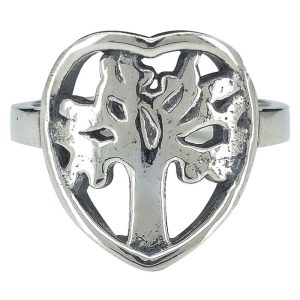Sterling Silver Tree Of Life/Heart Ring