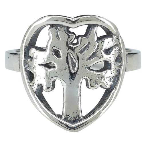 Sterling Silver Tree Of Life/Heart Ring