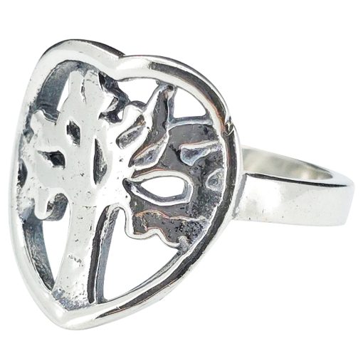 Sterling Silver Tree Of Life/Heart Ring