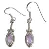 Faceted Amethyst Sterling Silver Earrings On Hooks