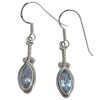 Faceted Blue Topaz Sterling Silver Earrings On Hooks