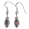 Faceted Garnet Sterling Silver Earrings On Hooks