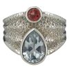 Faceted Blue Topaz Sterling Silver Ring