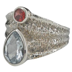 Faceted Blue Topaz Sterling Silver Ring