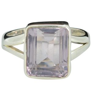 Faceted Amethyst Sterling Silver Ring
