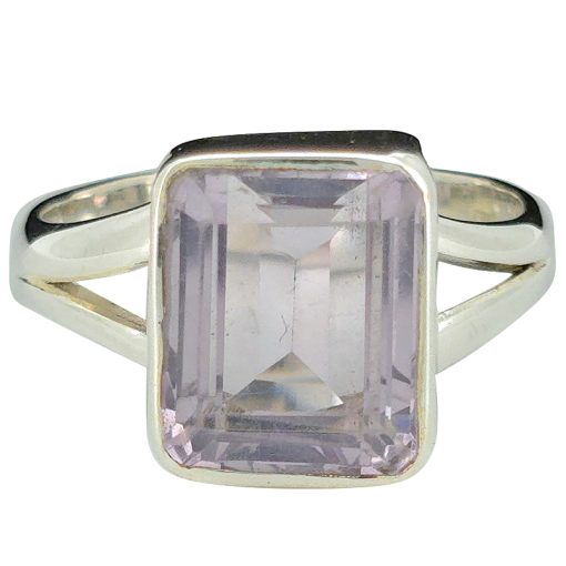 Faceted Amethyst Sterling Silver Ring
