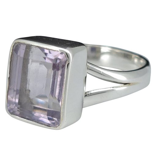 Faceted Amethyst Sterling Silver Ring