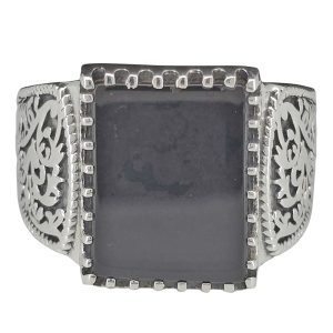 Black Onyx Sterling Silver Men's Ring
