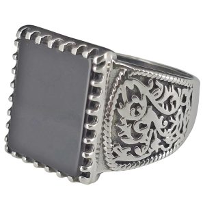 Alternative view of Black Onyx Sterling Silver Men's Ring