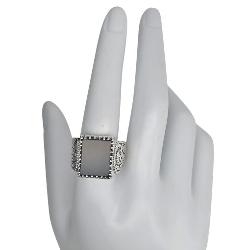 Black Onyx Sterling Silver Men's Ring